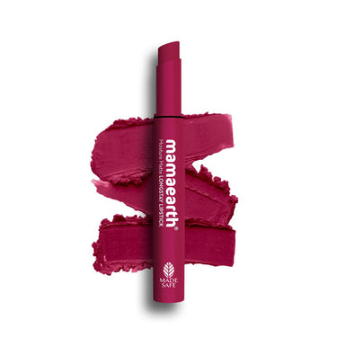 Mamaearth Moisture Matte Longstay Lipstick With Avocado Oil & Vitamin E For 12 Hour Long Stay-12 Berrylicious Magenta - 2 G